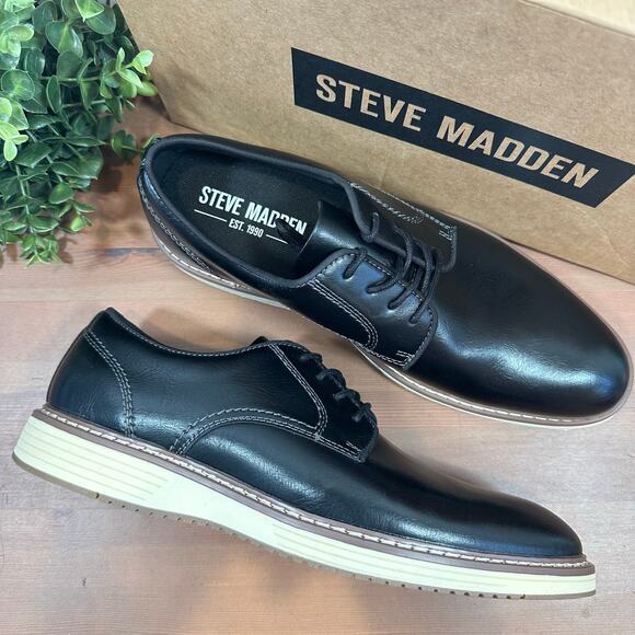 Steve Madden Men's P-Jansen Black Oxfords Shoes Size 8.5 - Picture 1 of 8